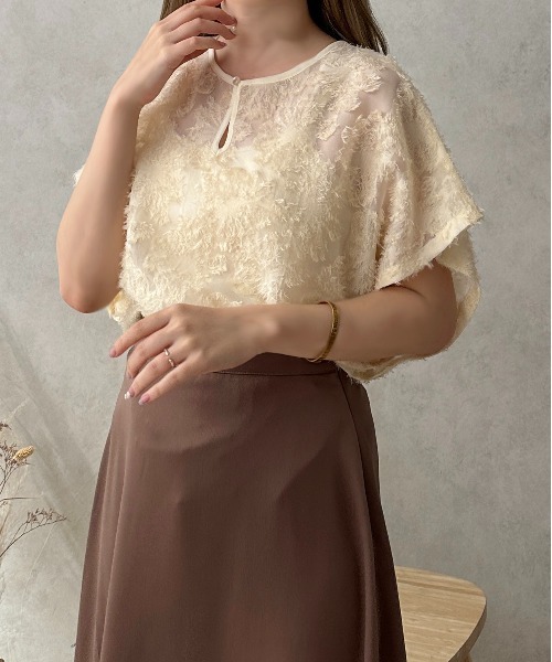 apres jour clair（アプレジュールクレア）の「【apres jour clair】2WAYジャガードトップス【ZOZOTOWN限定アイテム】（シャツ/ブラウス・レディース・ブラウン系その他/アイボリー・フリー/X-LARGE）」の17枚目の写真