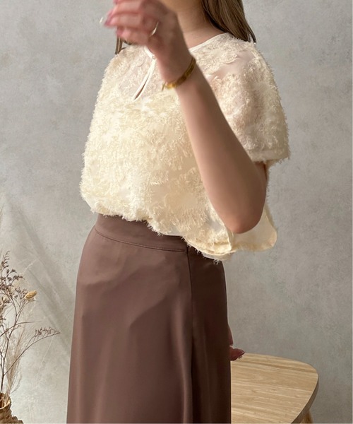 apres jour clair（アプレジュールクレア）の「【apres jour clair】2WAYジャガードトップス【ZOZOTOWN限定アイテム】（シャツ/ブラウス・レディース・ブラウン系その他/アイボリー・フリー/X-LARGE）」の18枚目の写真