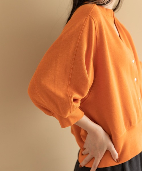 LOWRYS FARM（ローリーズファーム）の「カットカーディガン５Ｓ　904377（カーディガン/ボレロ・レディース・アイボリー/オレンジ/グレー/ブラック・FREE）」の6枚目の写真