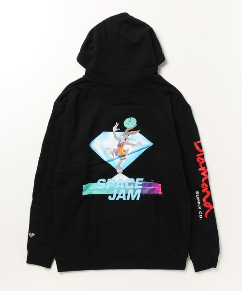 Diamond SUPPLY CO.(ダイアモンドサプライ)の「Diamond Supply Co./ダイアモンド オーバーサイズ バックプリントパーカー D21DMPF304(パーカー・メンズ・ブルー/ブラック・M/XL/L)」の5枚目の写真
