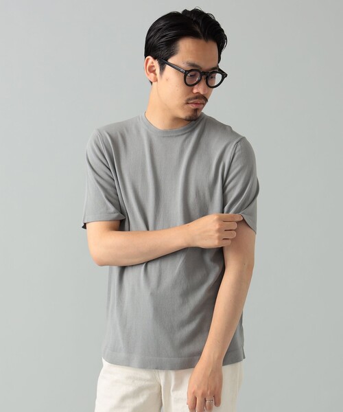 MORGANO（モルガーノ）の「MORGANO × BEAMS F / 別注 クルーネック ニット（Tシャツ/カットソー・メンズ・シルバー/ミント/ブルー系その他3・48/50/46）」の15枚目の写真