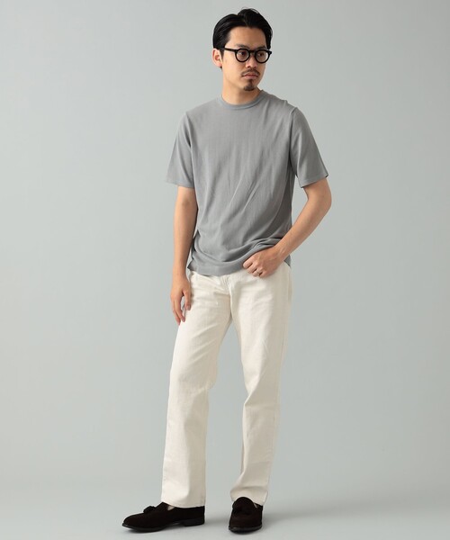 MORGANO（モルガーノ）の「MORGANO × BEAMS F / 別注 クルーネック ニット（Tシャツ/カットソー・メンズ・シルバー/ミント/ブルー系その他3・48/50/46）」の16枚目の写真