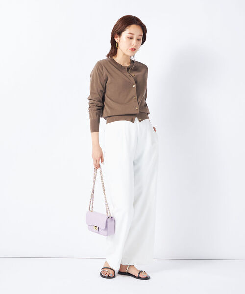 NOLLEY’S Sophi(ノーリーズソフィ)の「《手洗い可能》《アンサンブル対応》綿アセメタル釦クルーネックカーディガン(カーディガン/ボレロ・レディース・ブラック/ピンク/ホワイト/カーキブラウン・36/38)」の21枚目の写真