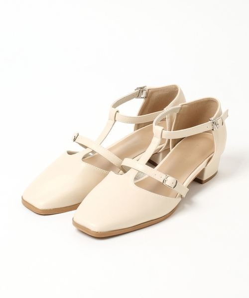 mysty woman（ミスティウーマン）の「Ｔストラップパンプス 199976（パンプス・レディース・オフホワイト/ブラック・MEDIUM/LARGE）」の9枚目の写真