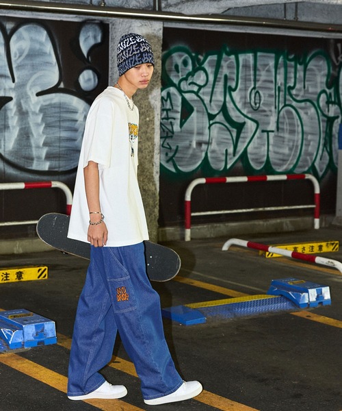 NYUDROP（ニュードロップ）の「【NYUDROP】LOGO PAINTER DENIM PANTS/刺繍ペインターデニムパンツ（デニムパンツ・メンズ・カーキ/ブラック/インディゴブルー・M/L/XL）」の6枚目の写真