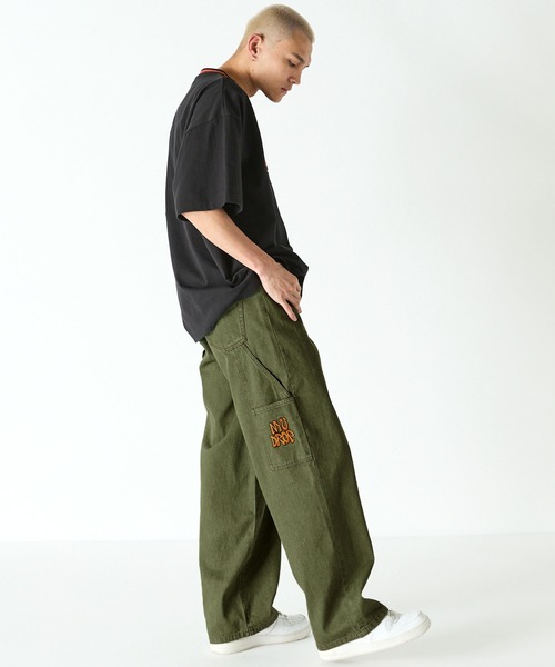 NYUDROP（ニュードロップ）の「【NYUDROP】LOGO PAINTER DENIM PANTS/刺繍ペインターデニムパンツ（デニムパンツ・メンズ・カーキ/ブラック/インディゴブルー・M/L/XL）」の21枚目の写真