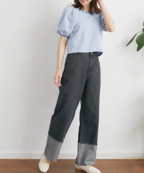 RETRO GIRL（レトロガール）の「２WAYカノコボーダーTee（Tシャツ/カットソー・レディース・ブルー系その他3/ブラック系その他3/グリーン系その他3・FREE）」の8枚目の写真