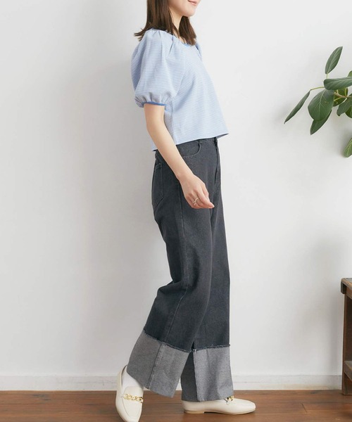 RETRO GIRL（レトロガール）の「２WAYカノコボーダーTee（Tシャツ/カットソー・レディース・ブルー系その他3/ブラック系その他3/グリーン系その他3・FREE）」の9枚目の写真