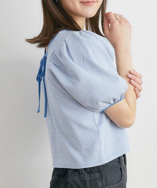 RETRO GIRL（レトロガール）の「２WAYカノコボーダーTee（Tシャツ/カットソー・レディース・ブルー系その他3/ブラック系その他3/グリーン系その他3・FREE）」の5枚目の写真