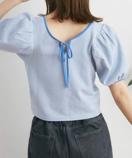 RETRO GIRL（レトロガール）の「２WAYカノコボーダーTee（Tシャツ/カットソー・レディース・ブルー系その他3/ブラック系その他3/グリーン系その他3・FREE）」の6枚目の写真