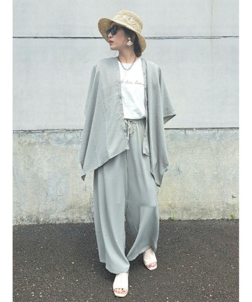 HONEYSUCKLE ROSE（ハニーサックルローズ）の「【接触冷感】【HONEYSUCKLE ROSE】サラサラスリットイージーパンツ（その他パンツ・レディース・カーキブラウン/ブラック・M-L）」の10枚目の写真