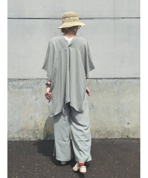 HONEYSUCKLE ROSE（ハニーサックルローズ）の「【接触冷感】【HONEYSUCKLE ROSE】サラサラスリットイージーパンツ（その他パンツ・レディース・カーキブラウン/ブラック・M-L）」の13枚目の写真