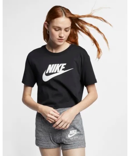 NIKE（ナイキ）の「《NIKEアパレル》WS ES ｸﾛｯﾌﾟｱｲｺﾝﾌﾚﾝﾁﾃﾘｰTｼｬﾂ（Tシャツ/カットソー・レディース・ブラック×ホワイト/ホワイト×ブラック/ピンク/グリーン系その他・S/M/L/XL/2XL/XS）」の2枚目の写真