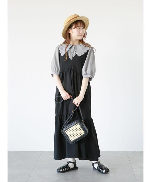 ehka sopo（エヘカソポ）の「しぼしぼリボンカンカン帽（ハット・レディース・ブラウン/オフホワイト/ブラック・F）」の12枚目の写真