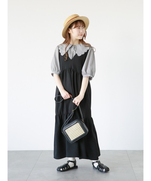 ehka sopo（エヘカソポ）の「しぼしぼリボンカンカン帽（ハット・レディース・ブラウン/オフホワイト/ブラック・F）」の5枚目の写真