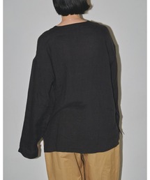 TODAYFUL トゥデイフル キーネックリネンシャツ ストライプ ベージュ TODAYFUL トゥデイフル キーネックリネンシャツ ストライプ