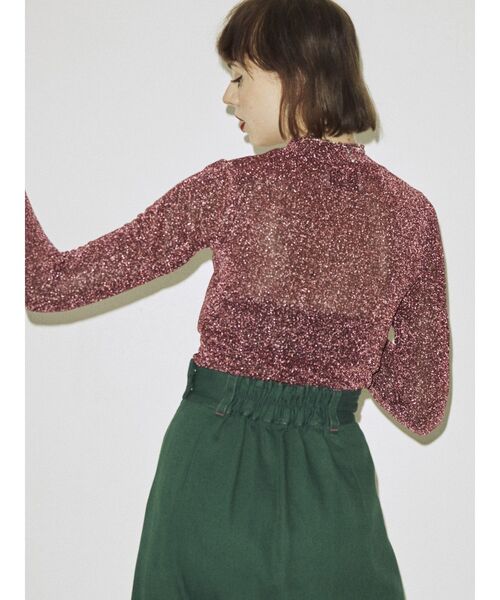 jouetie（ジュエティ）の「ラメシアーハイネックトップス（Tシャツ/カットソー・レディース・ブラック/ピンク/ブルー/グリーン/シルバー・MEDIUM）」の9枚目の写真