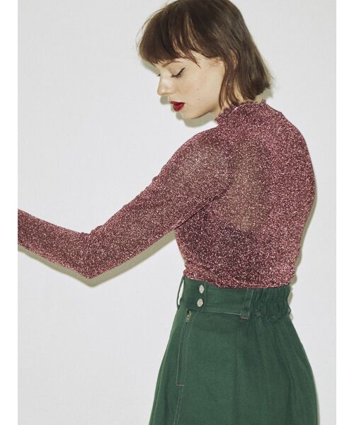 jouetie（ジュエティ）の「ラメシアーハイネックトップス（Tシャツ/カットソー・レディース・ブラック/ピンク/ブルー/グリーン/シルバー・MEDIUM）」の10枚目の写真