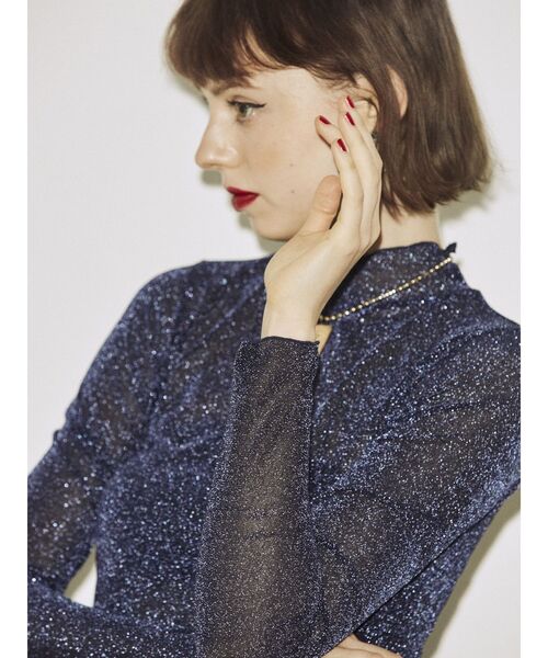 jouetie（ジュエティ）の「ラメシアーハイネックトップス（Tシャツ/カットソー・レディース・ブラック/ピンク/ブルー/グリーン/シルバー・MEDIUM）」の13枚目の写真