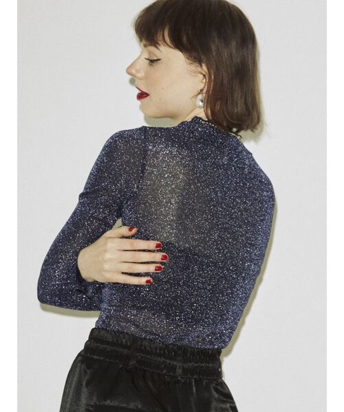 jouetie（ジュエティ）の「ラメシアーハイネックトップス（Tシャツ/カットソー・レディース・ブラック/ピンク/ブルー/グリーン/シルバー・MEDIUM）」の16枚目の写真