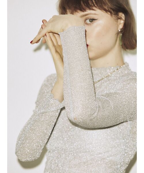 jouetie（ジュエティ）の「ラメシアーハイネックトップス（Tシャツ/カットソー・レディース・ブラック/ピンク/ブルー/グリーン/シルバー・MEDIUM）」の20枚目の写真