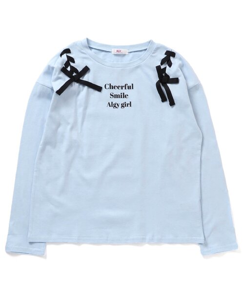 algy(アルジー)の「レースアップロンT(Tシャツ/カットソー・キッズ・サックスブルー/オフホワイト/ベージュ/ブラック・XX-SMALL/SMALL/MEDIUM/X-SMALL)」の4枚目の写真