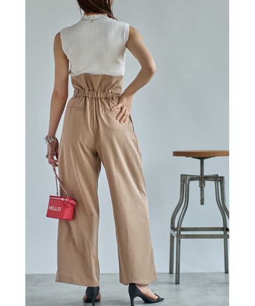 &. NOSTALGIA（アンドドットノスタルジア）の「ウエストデザインタックワイドパンツ（その他パンツ・レディース・ベージュ/グレー・FREE）」の3枚目の写真