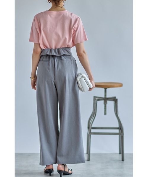 &. NOSTALGIA（アンドドットノスタルジア）の「ウエストデザインタックワイドパンツ（その他パンツ・レディース・ベージュ/グレー・FREE）」の9枚目の写真