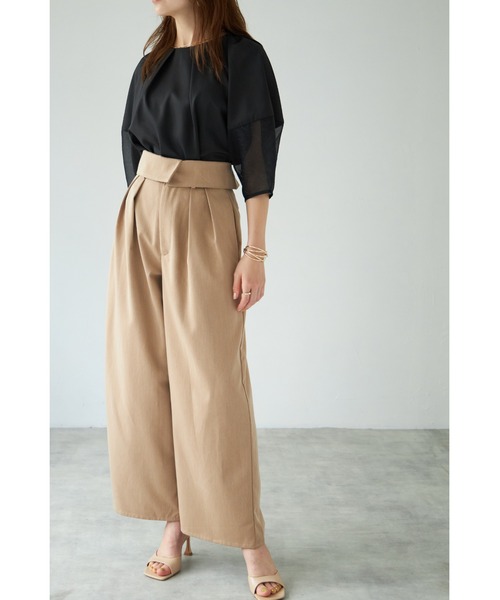 &. NOSTALGIA（アンドドットノスタルジア）の「ウエストデザインタックワイドパンツ（その他パンツ・レディース・ベージュ/グレー・FREE）」の17枚目の写真