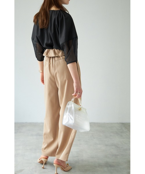 &. NOSTALGIA（アンドドットノスタルジア）の「ウエストデザインタックワイドパンツ（その他パンツ・レディース・ベージュ/グレー・FREE）」の6枚目の写真