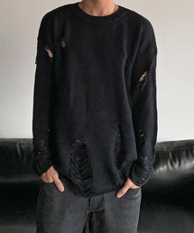 ▲damage design knit/ダメージ デザイン ニット