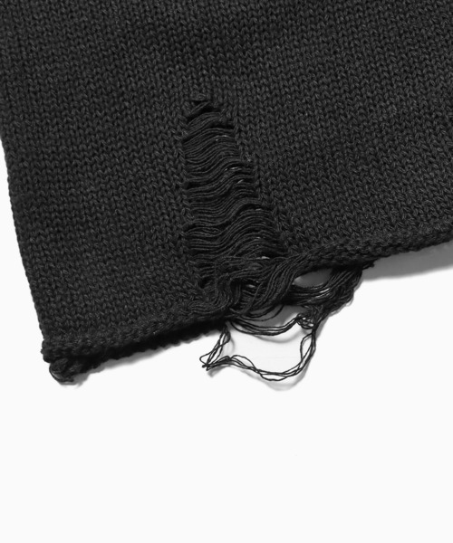 Theater code（シアターコード）の「▲damage design knit/ダメージ デザイン ニット（ニット/セーター・メンズ・ブラック/グレー・M/L/XL）」の5枚目の写真