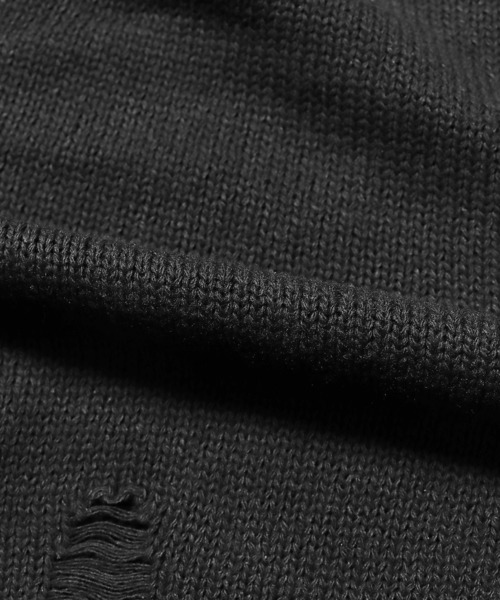 Theater code（シアターコード）の「▲damage design knit/ダメージ デザイン ニット（ニット/セーター・メンズ・ブラック/グレー・M/L/XL）」の4枚目の写真