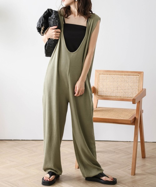 エクリュ　ワッフル素材　サロペット？ エクリュ ワッフル素材 サロペット？