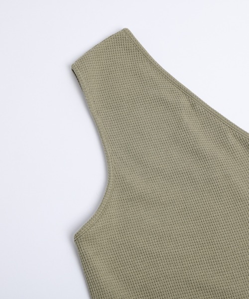 AMELY(エミリー)の「【低身長/高身長対応サイズ】2Wayワッフルサロペット/体型カバー/前後2Way/防シワ(サロペット/オーバーオール・レディース・ブラウン/オフホワイト/カーキ/ブラック/グレー/チャコールグレー/ブルー/ベージュ系・C/M/L)」の22枚目の写真