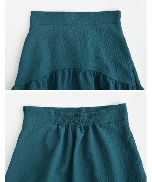 新品訳あり♡ギャザー切替ジャガードフレアスカート 新作入荷情報〈ジャガードギャザー切替フレアスカート〉 | m-i-d