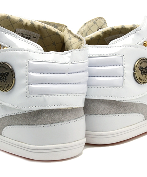 BARONS PAPILLOM（バロンパピヨム）の「ブランド[BARONS PAPILLOM] Barons Punched Leather White（スニーカー・メンズ・ホワイト×ゴールド・44/41/43/42/40）」の7枚目の写真
