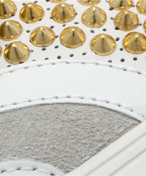 BARONS PAPILLOM（バロンパピヨム）の「ブランド[BARONS PAPILLOM] Barons Punched Leather White（スニーカー・メンズ・ホワイト×ゴールド・44/41/43/42/40）」の8枚目の写真