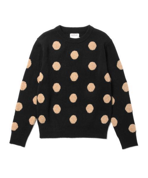 BEAMS BOY（ビームスボーイ）の「BEAMS BOY / 7ゲージ ドットクルーニット（ニット/セーター・レディース・グレー/ブラック/ブルー・ONE SIZE）」の9枚目の写真