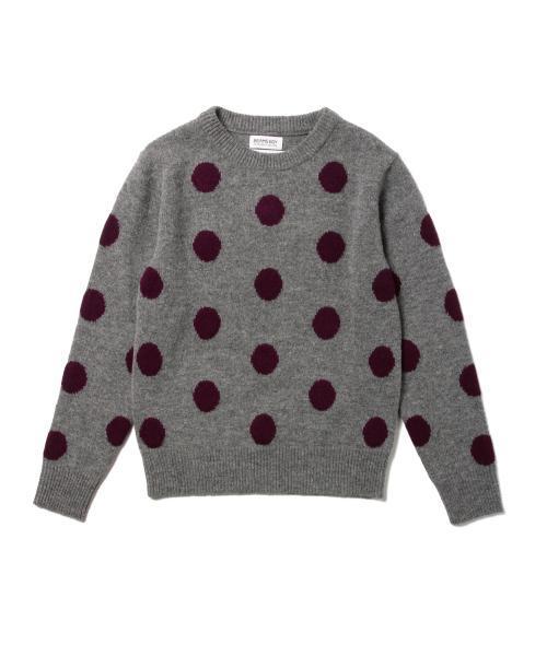 BEAMS BOY（ビームスボーイ）の「BEAMS BOY / 7ゲージ ドットクルーニット（ニット/セーター・レディース・グレー/ブラック/ブルー・ONE SIZE）」の11枚目の写真