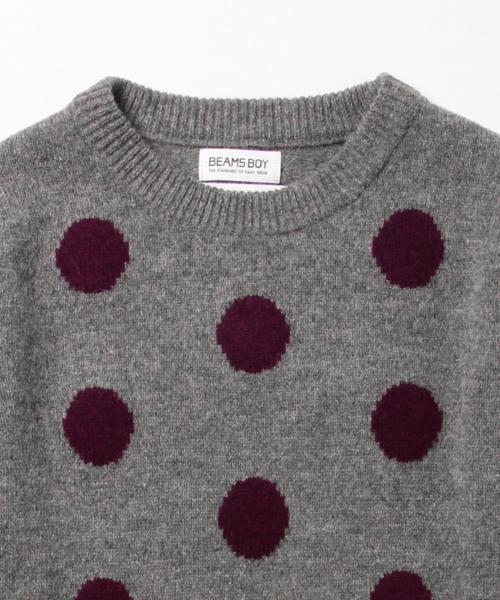 BEAMS BOY（ビームスボーイ）の「BEAMS BOY / 7ゲージ ドットクルーニット（ニット/セーター・レディース・グレー/ブラック/ブルー・ONE SIZE）」の12枚目の写真