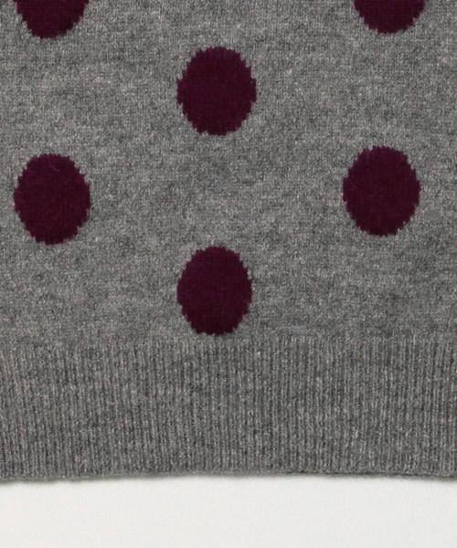 BEAMS BOY（ビームスボーイ）の「BEAMS BOY / 7ゲージ ドットクルーニット（ニット/セーター・レディース・グレー/ブラック/ブルー・ONE SIZE）」の4枚目の写真