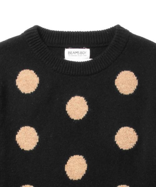 BEAMS BOY（ビームスボーイ）の「BEAMS BOY / 7ゲージ ドットクルーニット（ニット/セーター・レディース・グレー/ブラック/ブルー・ONE SIZE）」の6枚目の写真
