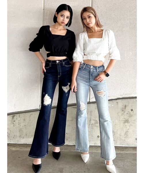 GYDA(ジェイダ)の「BACKリボン スクエアネック BL(シャツ/ブラウス・レディース・ブラック/オリーブ/オフホワイト・FREE)」の15枚目の写真