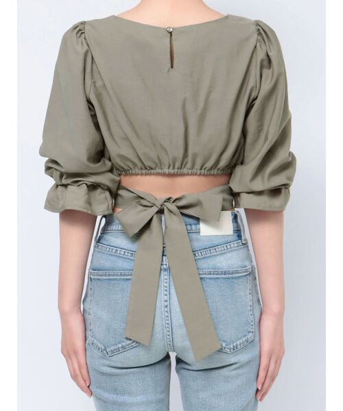 GYDA(ジェイダ)の「BACKリボン スクエアネック BL(シャツ/ブラウス・レディース・ブラック/オリーブ/オフホワイト・FREE)」の21枚目の写真