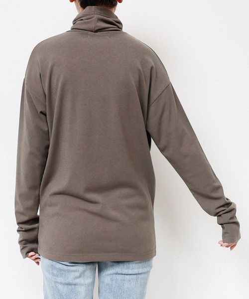 evernavy（エバーネイビー）の「メリノクレープジャージー調タートルネックトップス（Tシャツ/カットソー・レディース・モカ/ブラック/オフホワイト/ネイビー・M）」の21枚目の写真