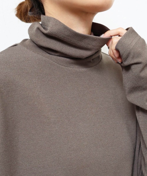 evernavy（エバーネイビー）の「メリノクレープジャージー調タートルネックトップス（Tシャツ/カットソー・レディース・モカ/ブラック/オフホワイト/ネイビー・M）」の22枚目の写真