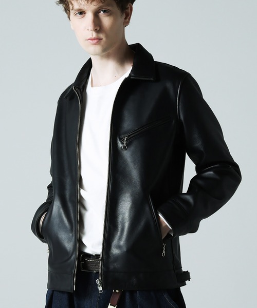 JACKROSE(ジャックローズ)の「JE COW OIL LEATHER TRACKER JACKET(ライダースジャケット・メンズ・ブラック/ブラウン・M/L/XL)」の5枚目の写真