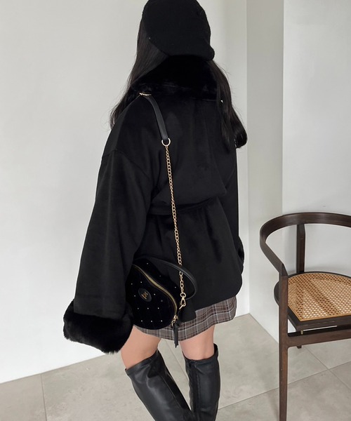 one after another NICE CLAUP（ワンアフターアナザーナイスクラップ）の「ハートエンブレム付きバッグ（ショルダーバッグ・レディース・シルバー/ブラック/ピンク・FREE）」の11枚目の写真