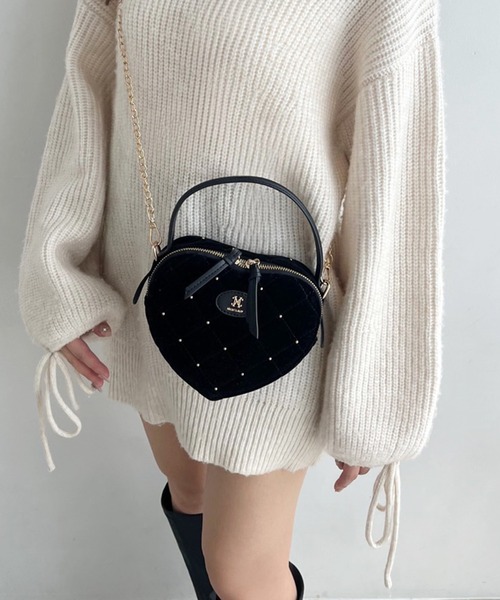 one after another NICE CLAUP（ワンアフターアナザーナイスクラップ）の「ハートエンブレム付きバッグ（ショルダーバッグ・レディース・シルバー/ブラック/ピンク・FREE）」の16枚目の写真